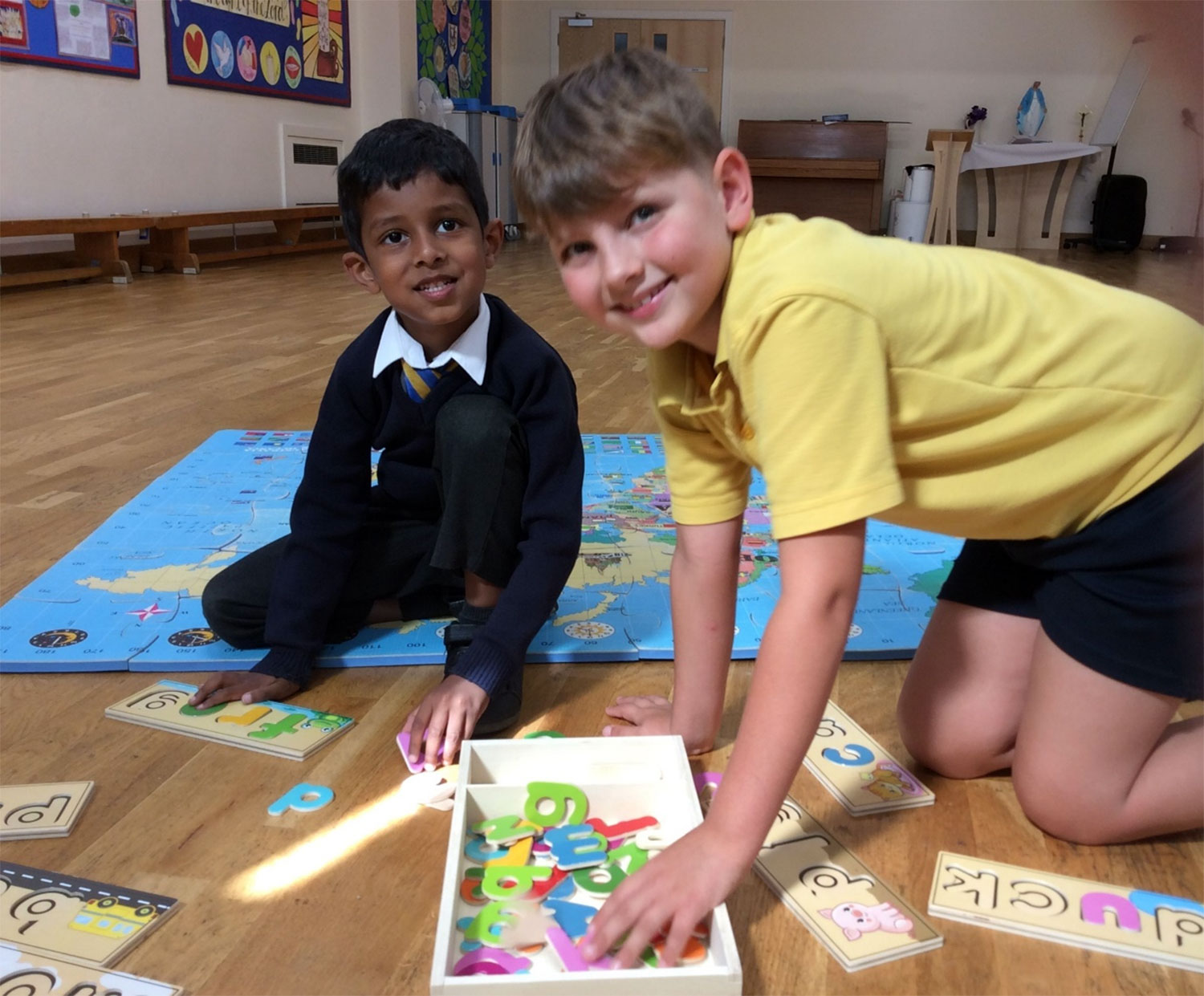 Children learning at school